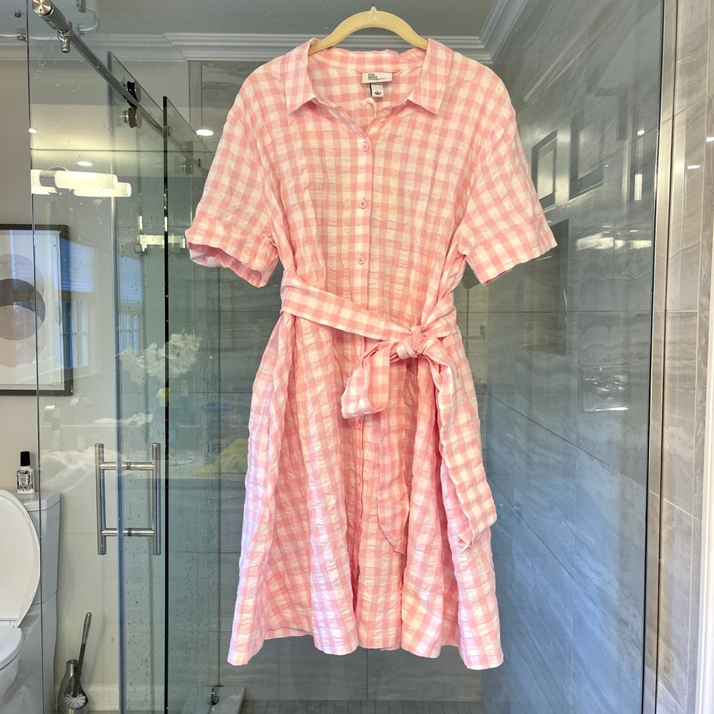 NWT Lisa Marie Fernandez Pink Gingham Dress - L